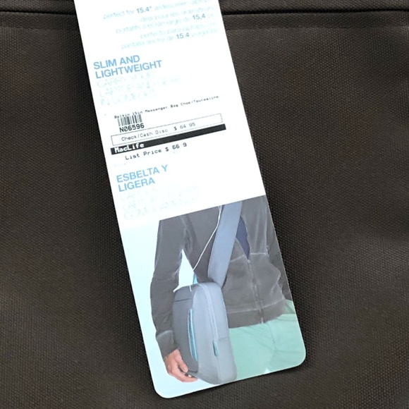 NWT Vintage Belkin Brown with Light Blue Large Messenger/Laptop Bag - Picture 5 of 10